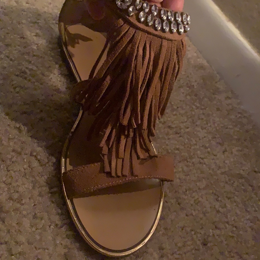 Jessica Simpson brown fringe sandals